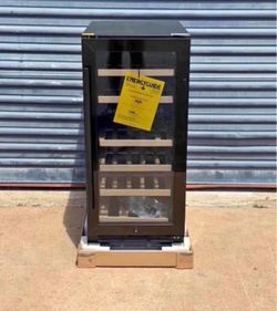 15 in. Dual Zone 30-Bottle Undercounter/ Freestanding Wine Cooler in Black with Reversible Door, Removable Shelves