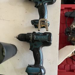 Two Makita cordless drills
