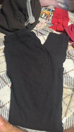 Cotton On Black Ribbed Flare Leggings - Size XL