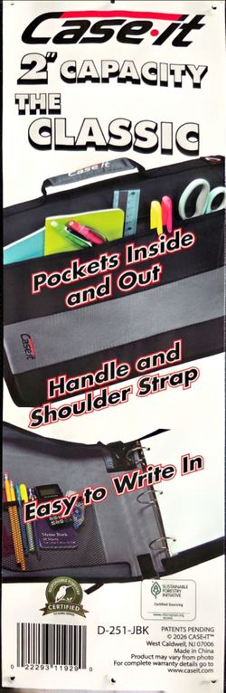 Case-it 2" Zipper binder