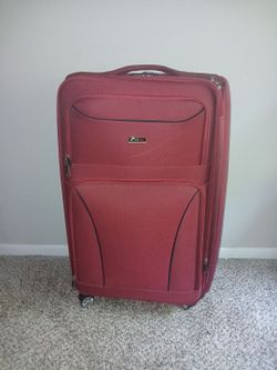 Di-Roma Red Leather Suitcase