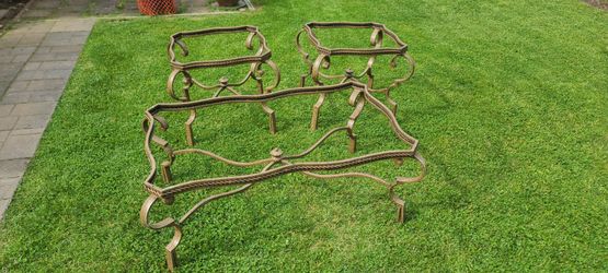 3 Metal Tables With Glass