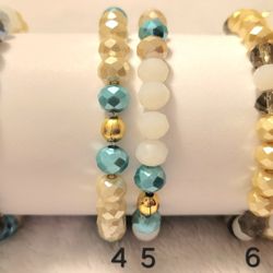 $5 c/u Pulseras Facetadas Nacaradas