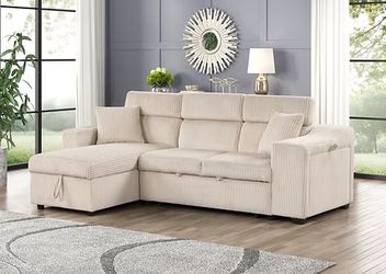 Bonaterra II Beige Sectional Sofa – Oversized Modern Couch w/ Chaise – Comfy & Stylish for Living Roo