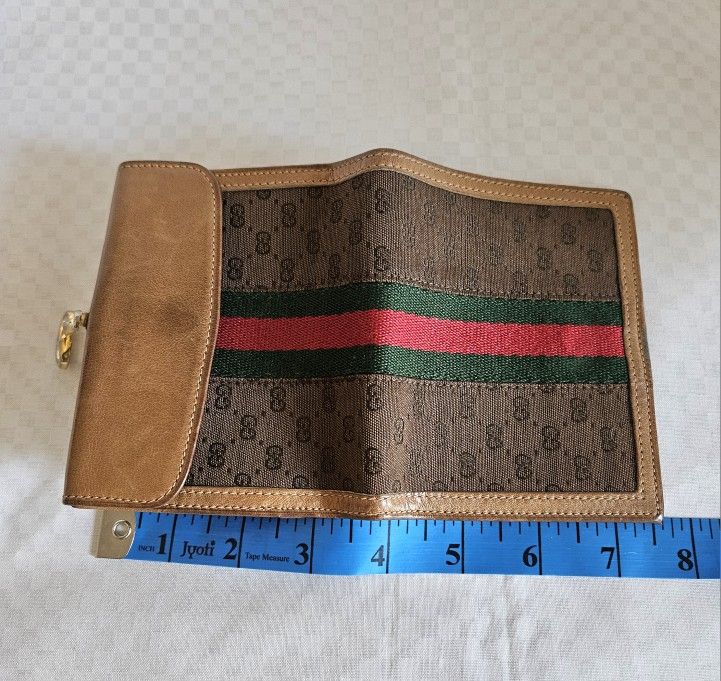 Authentic Gucci Brown Metallic Gold Designer Bifold Wallet (LIMITED EDITION)