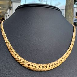 Jewelry 14k Yellow Gold Flat Cuban link 18” Chain necklace 8.2 grams 4.00mm
