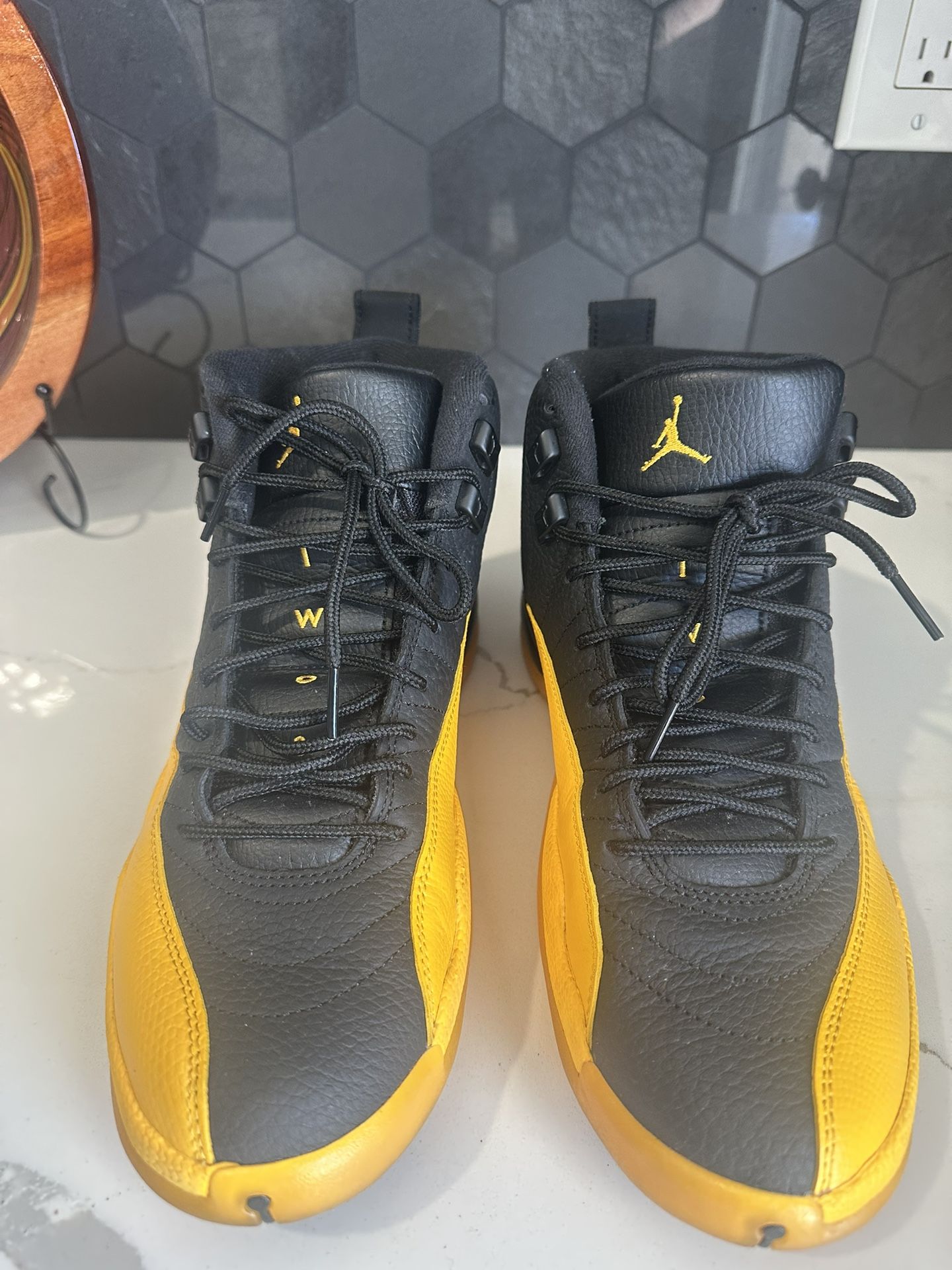 Air Jordan 12 Retro Black University Gold Mens