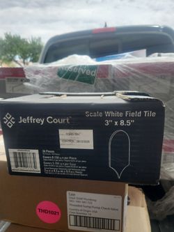 Jeffrey Court Scale white field tile 3"x8.5"