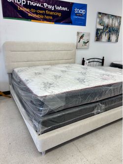 King Beige Bedframe