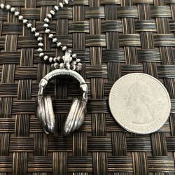 Oz abstract Tokyo Custom 925  Silver DJ  headphones