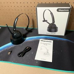 New Bluetooth Headset, Wireless Headphone W/ AI Noise-Canceling Microphone On Ear Wireless Headset W/ USB Dongle for Computer Office