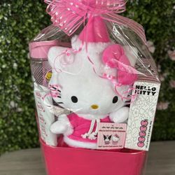 Hello Kitty Santa outfit Plush Gift Basket, 