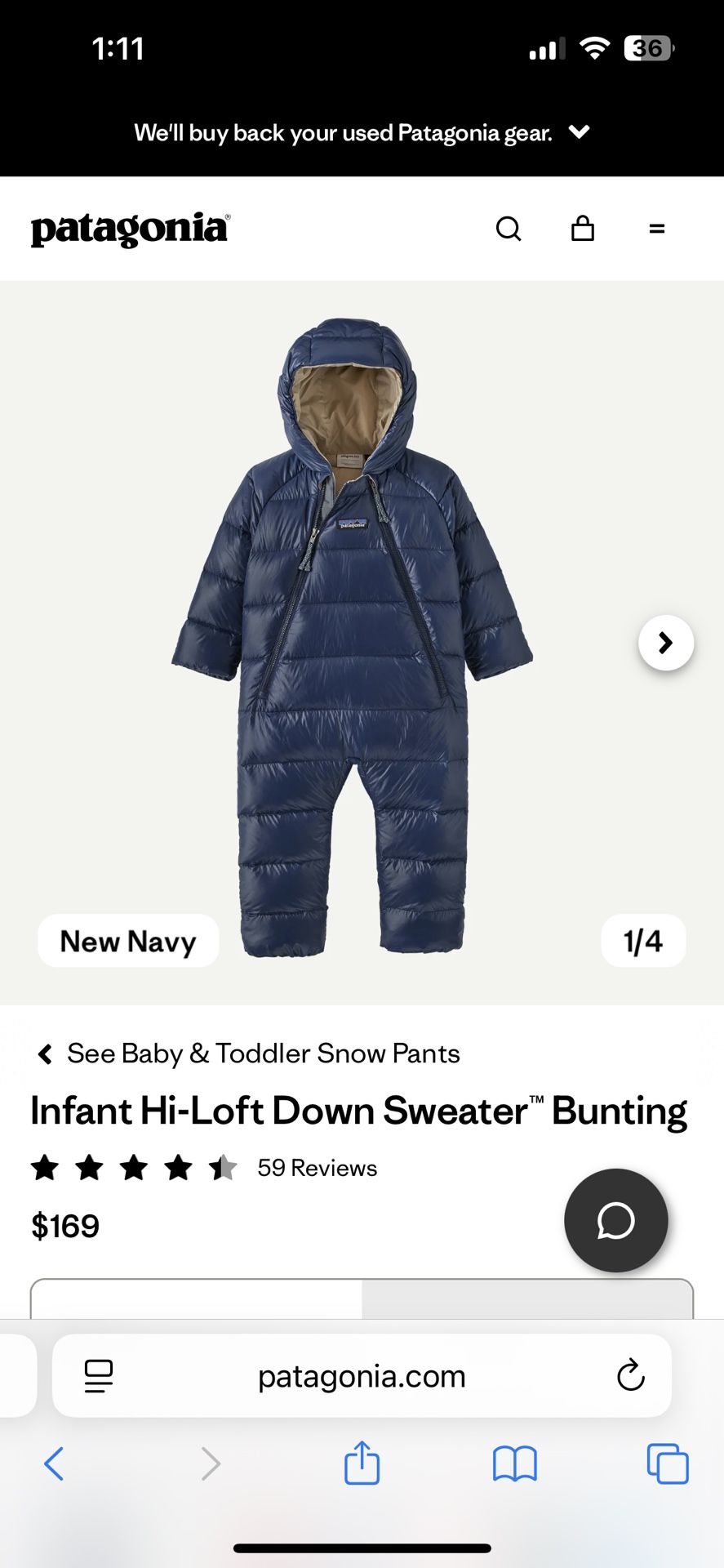 Patagonia Snow Suit Bunting Like New 3-6 Month But Fits 9 Months