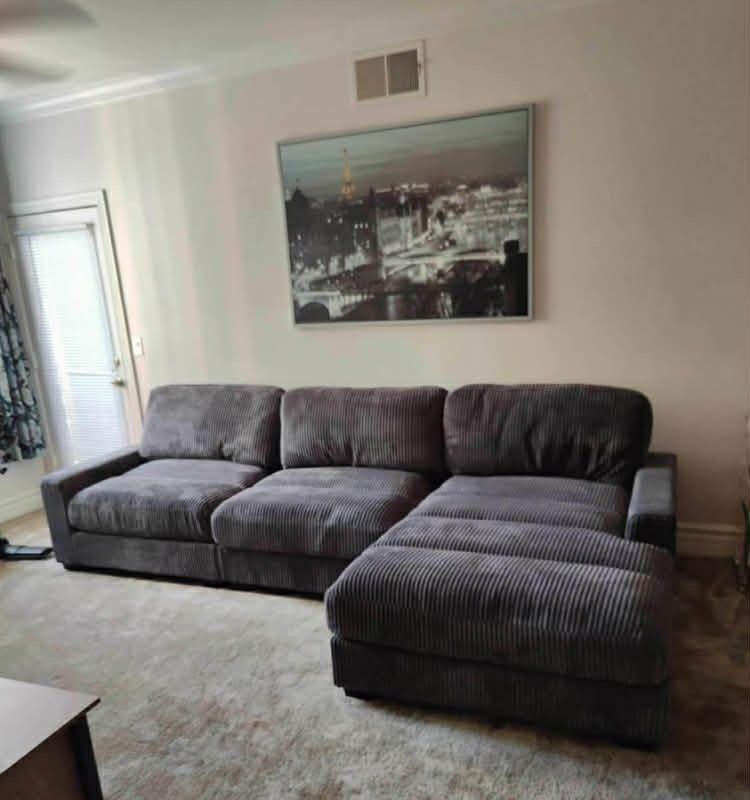 New 127x66 Corduroy Sectional Couch / Free Delivery 