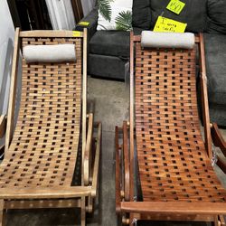 Wooden Lounge Chairs with Headrest for Indoor or Outdoor Use Clearance Sale!