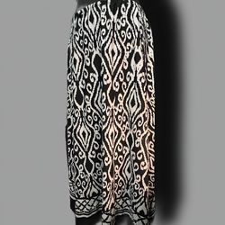Black & White Boho Midi Skirt Size 14
