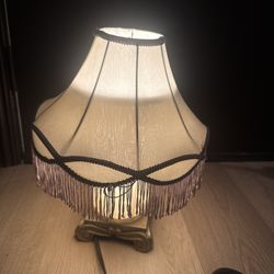 Vintage Boudoir Lamp w/ Fringe Shade – Coquette Victorian Shabby Chic Aesthetic Light 