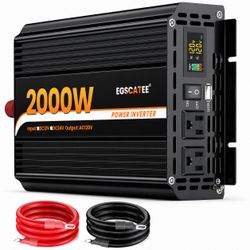 2000W Power Inverter 12V to 110V/120V – 4000W Peak for Car RV
