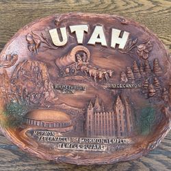 Wooden Utah Plate