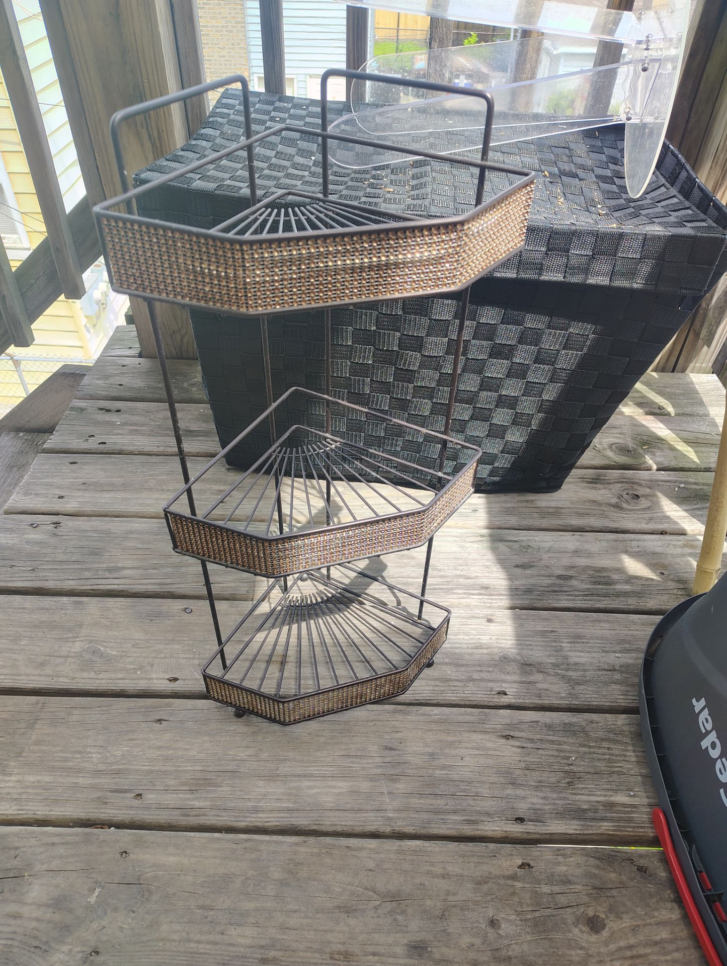 3 tier brown shelf $10