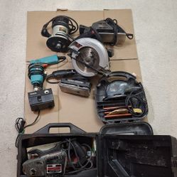 Lot Of Tool Package Deal Planer Sander Router Skilsaw Etc