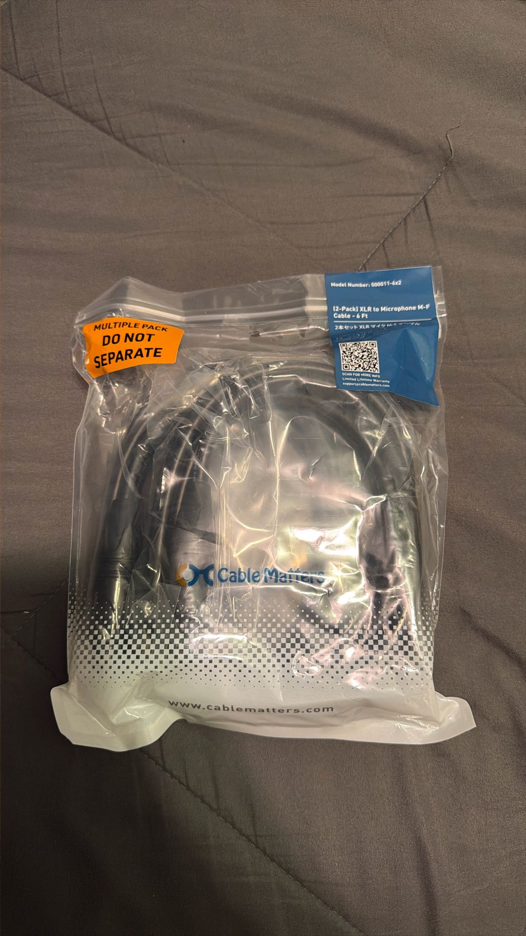 2 Pack XLR to Microphone M-F Cable 6FT