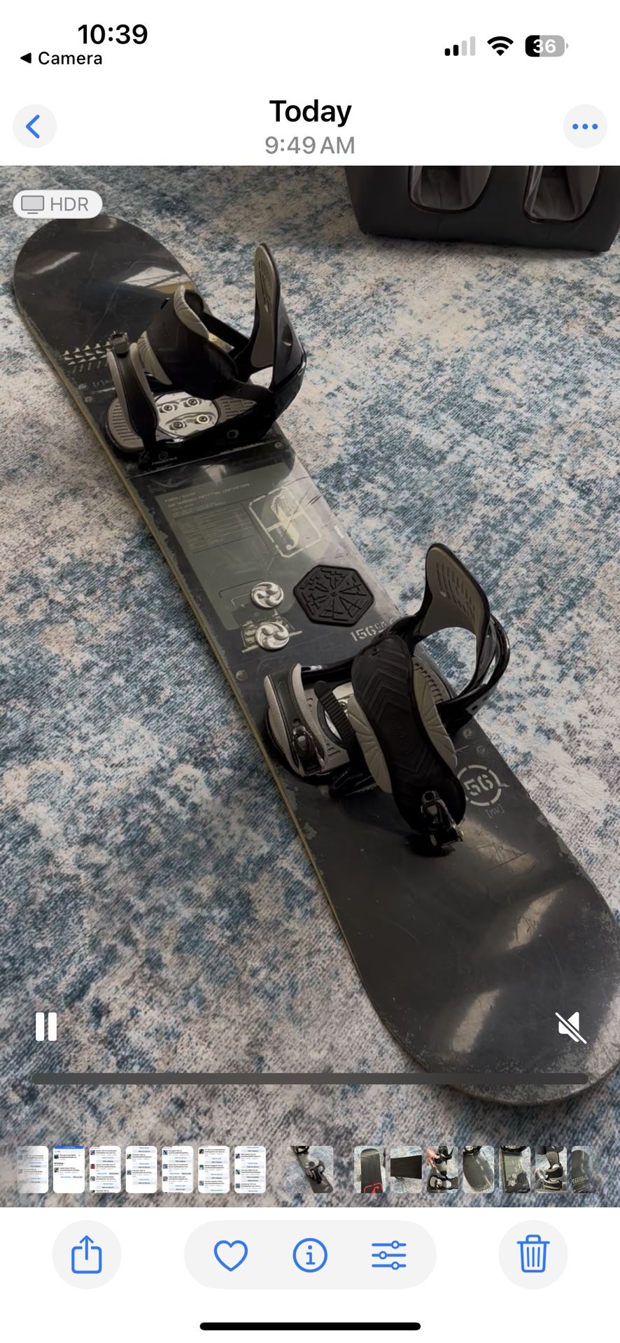 forum 156 cm snowboard/Burton binding/new wax-also sell boots/helmet/goggles/ski mask
