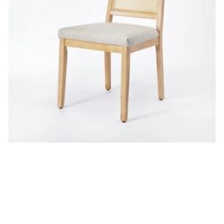 3 Brand New Oak Park Cane Dining Chair in Natural by Threshold Designed with Studio McGee