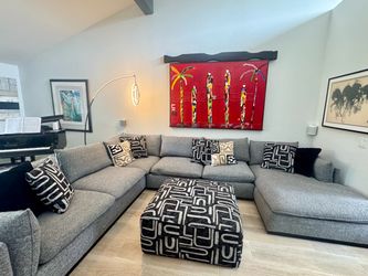 Luxury 4-Piece Gray Sectional + Ottoman – Originally $10K – $1,800 OBO