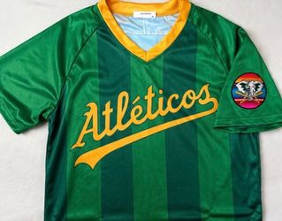 A’s Atléticos Mexican Heritage Soccer Jersey – Green/Gold – Size M