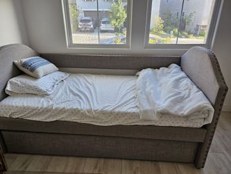 Gray Upholstered Daybed