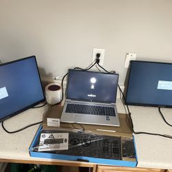 Two Monitors And Laptop Plus Accessories 