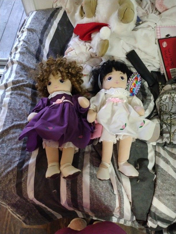 Two Birthday Babies Plush Dolls