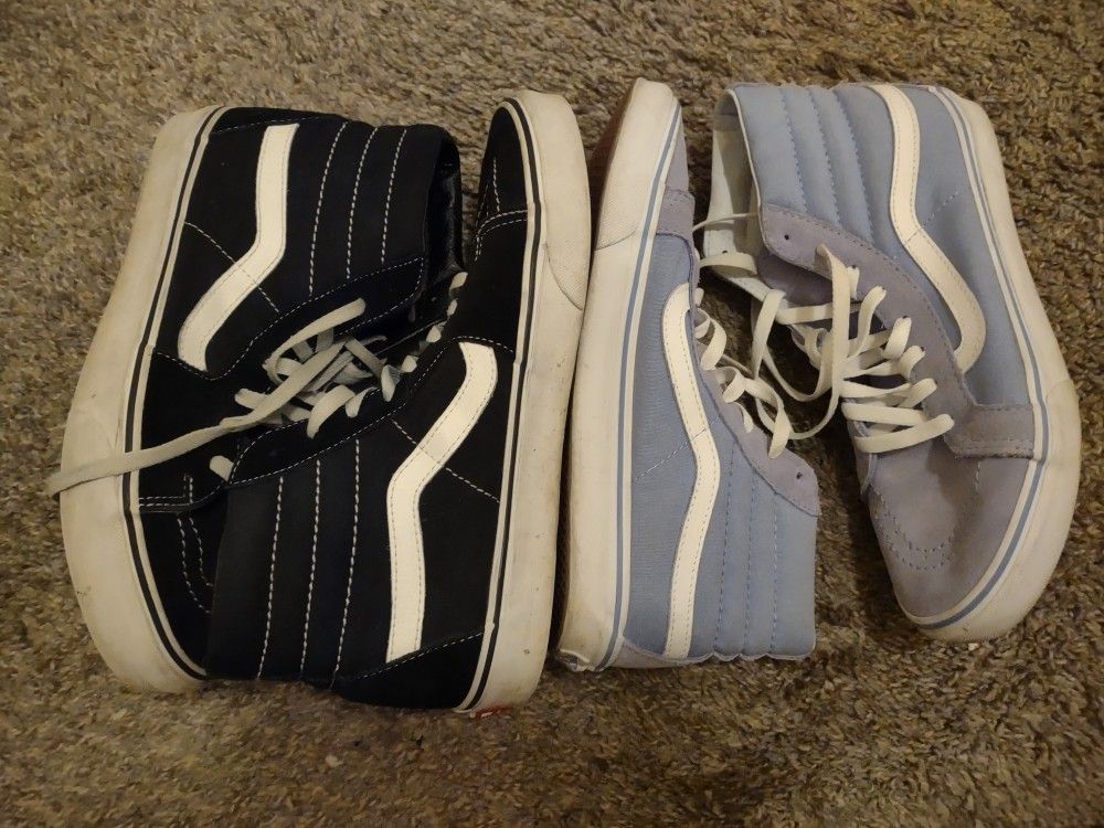 Vans Skateboard Store High Top Black And Blue Size 9 M/10.5 W Tennis Shoes PRICE REDUCTION 