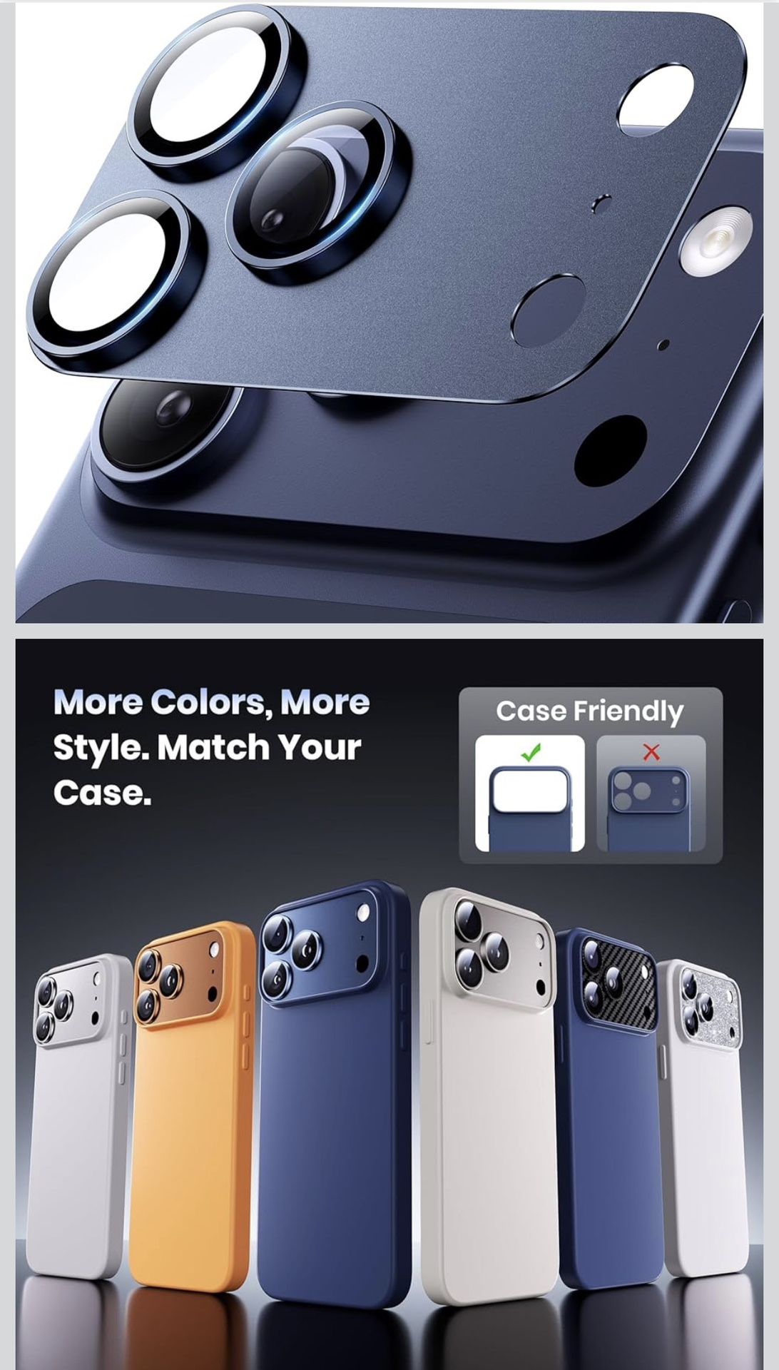 Hoerrye for iPhone 17 Pro Max Camera Lens Protector