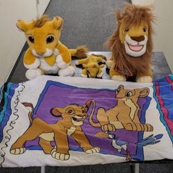 Vintage 90's The Lion King Toys Stuffed Animals 98 Trading Cards Pillow Case Glasses Mug.
