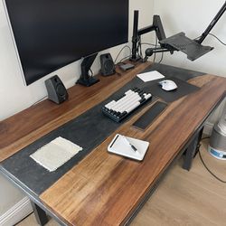 Concrete River & Wood Desk