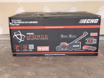 New ECHO 56V 21” Self-Propelled Lawn Mower + Batteries & Charger
