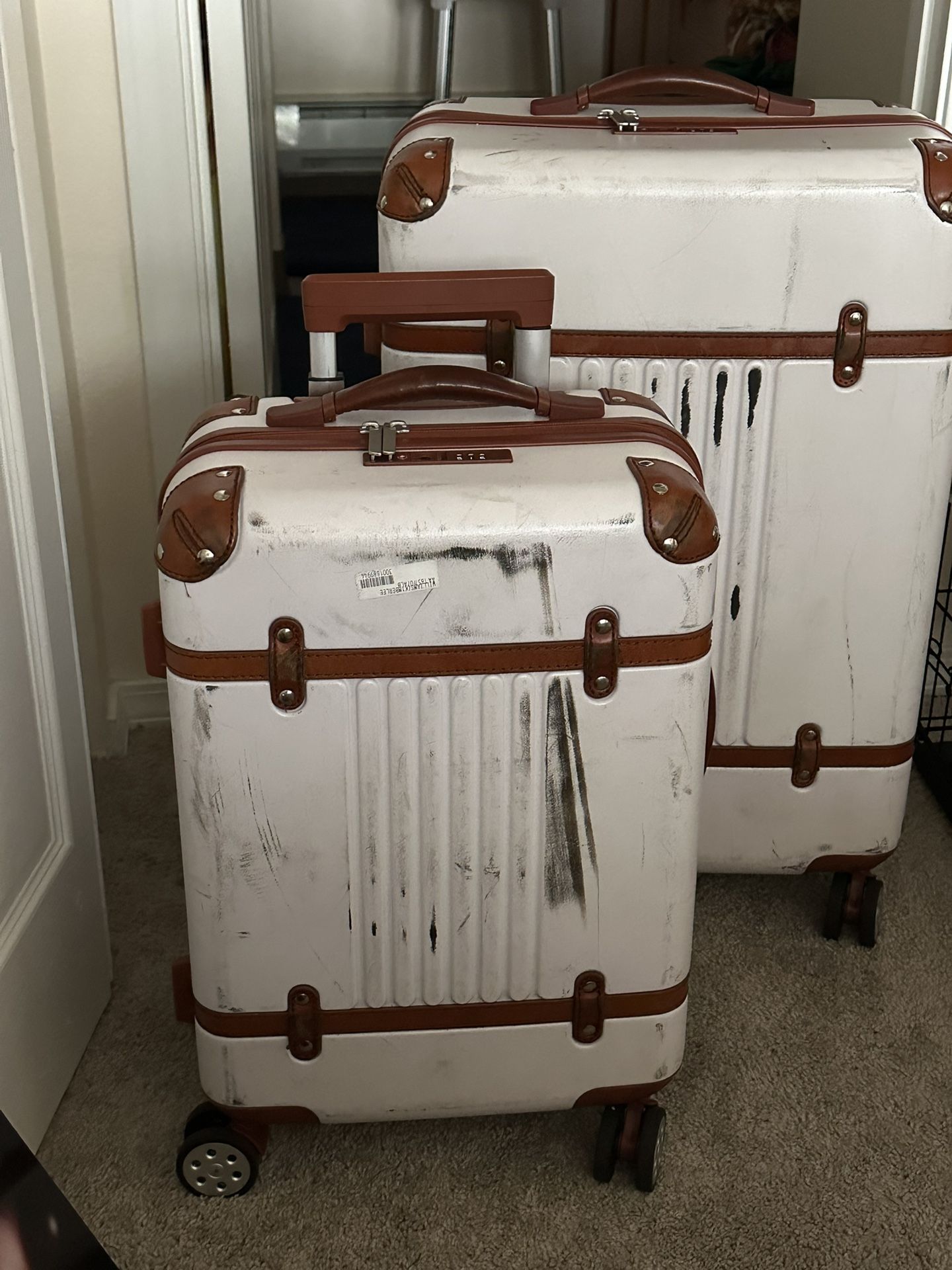 White Suitcases-$50 for both