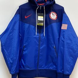 Nike Team USA Woven Blue Windrunner Olympic Jacket 