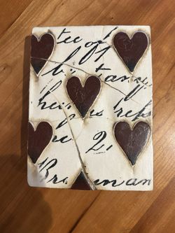 Sid Dickens Tile. Red Hearts With Script