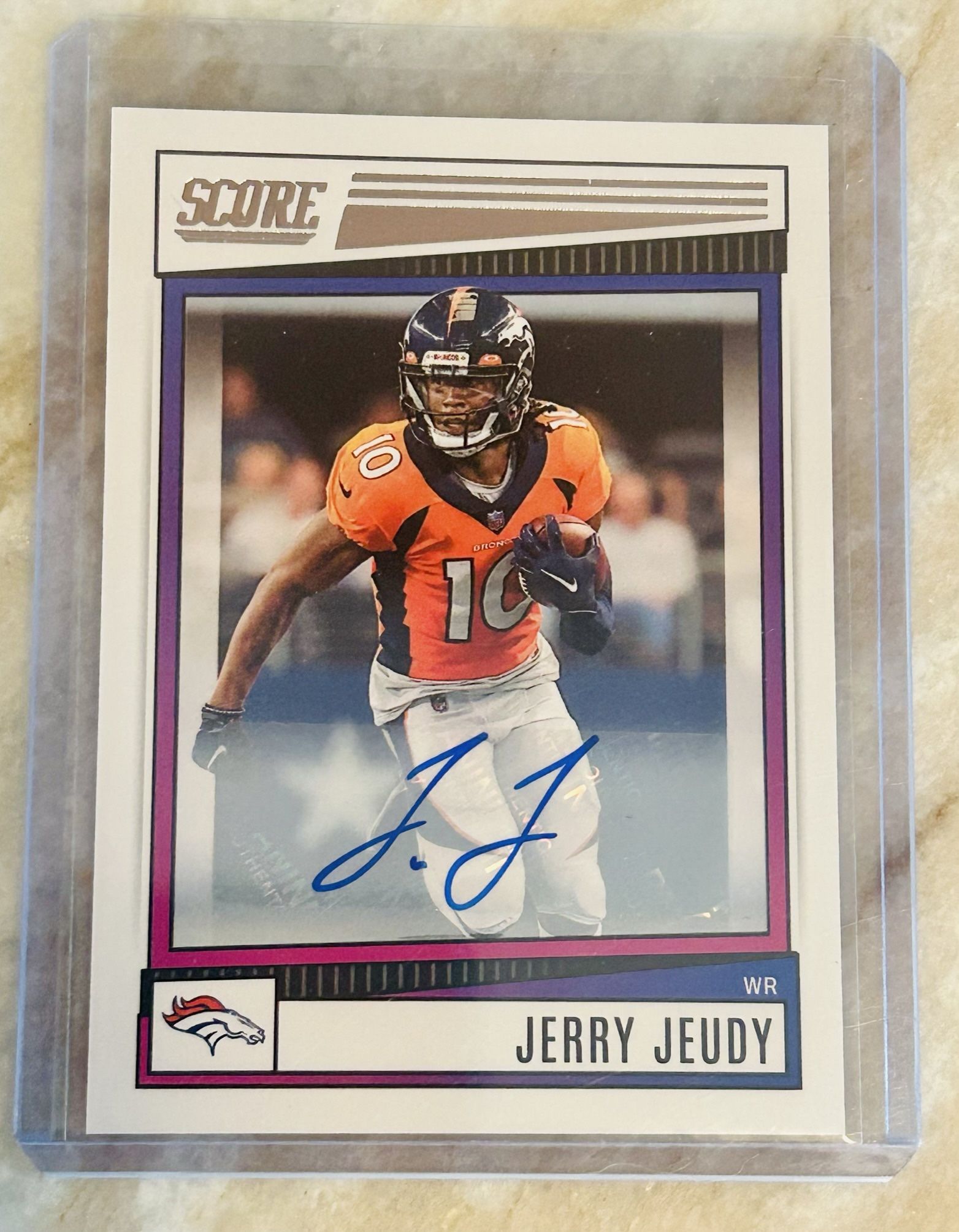 NFL Panini Denver Broncos Cleveland Browns Jerry Jeudy Autographed Insert Card