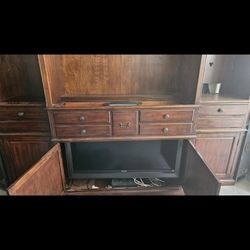 Wooden Entertainment Center With Electronic (TV Included If Needed)