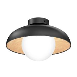 SALESUMO BODEN 15 IN. 1-LIGHT BLACK AND WOOD DISCOUNTED LIGHTING, PLUMBING, ELECTRIC, KITCHEN, BATH, FAUCETS, FLOORING, TILE, HOME DECOR, OUTDOOR SEAS
