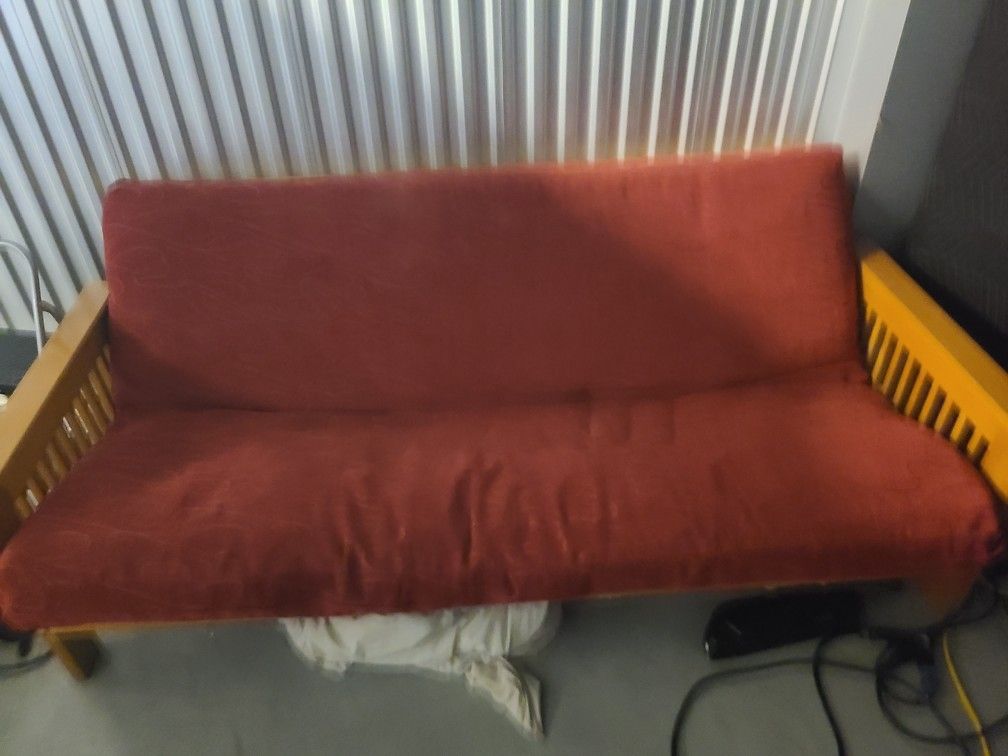 Futon. Wood. Weighs A Ton. 50 Bucks