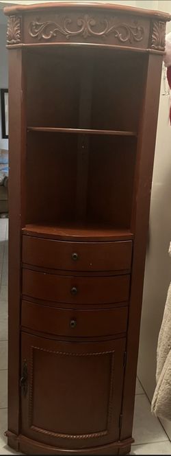 Wooden Corner Hutch 68" Tall 21 1/2 inches wide