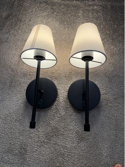 Pair of Rechargeable Cordless Wall Sconces - Black & White