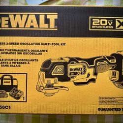 DEWALT 20V MAX XR Oscillating Tool Kit, 3 Speed, With Battery and Charger Included (DCS356C1)