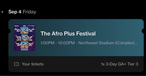 3 Day GA + Afro Plus Festival