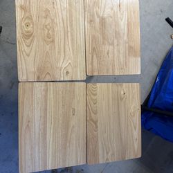 Set of 4 Folding TV Tray Tables – Wood – Space Saving